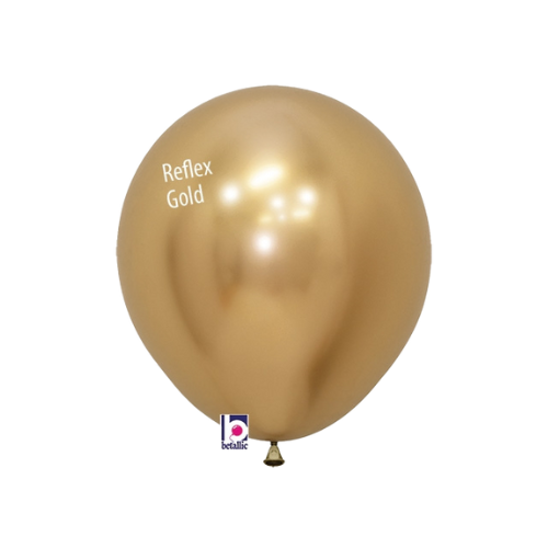 Globo de látex Sempertex REFLEX GOLD de 18 pulgadas, bolsa de 15