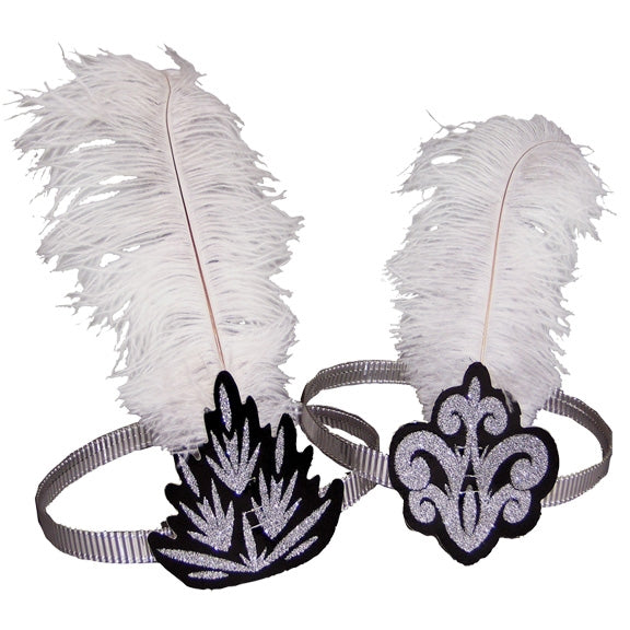 Tall Glitter Foil Feathered Tiara