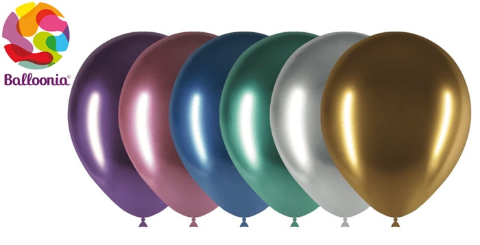 12in Brilliant ASSORTED - Round Latex - BALLOONIA - 50CT