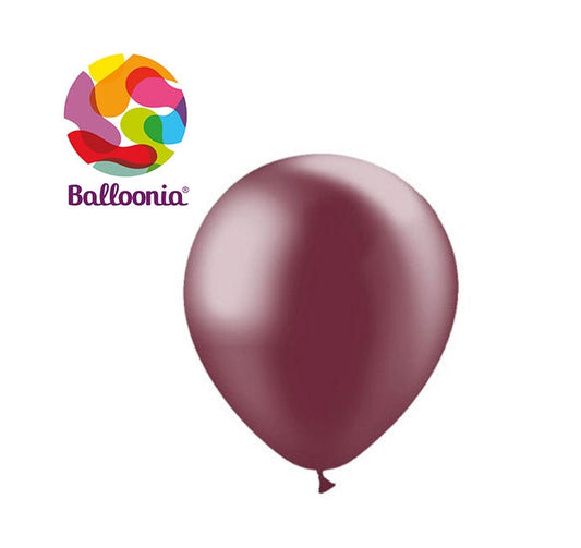 12in Metallic BURGUNDY - Round Latex - BALLOONIA - 50CT