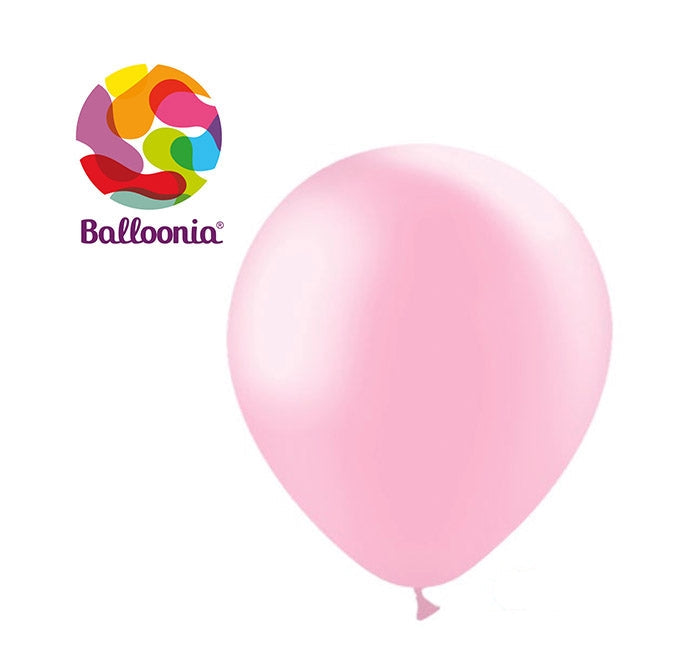 12in Metallic BABY PINK - Round Latex - BALLOONIA - 50CT