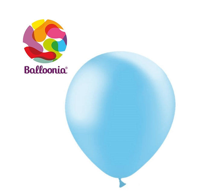 12in Metálico AZUL CIELO - Látex Redondo - BALLOONIA Bolsa de 100