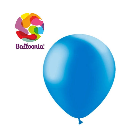 12in AZUL Metálico - Látex Redondo - BALLOONIA Bolsa de 50