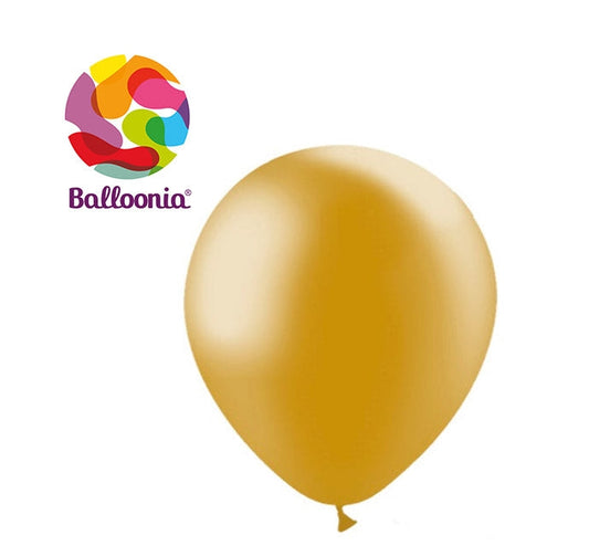 12in ORO Metálico - Látex Redondo - BALLOONIA Bolsa de 50