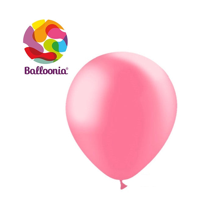 12in Metallic PINK - Round Latex - BALLOONIA - 50CT