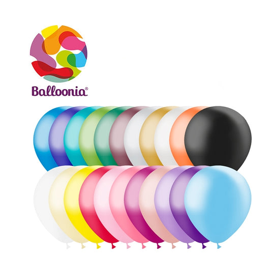 12in Metallic ASSORTED - Round Latex - BALLOONIA - 100CT