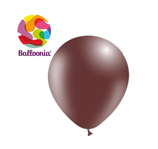 12in  CHOCOLATE - Round Latex - BALLOONIA - 100CT