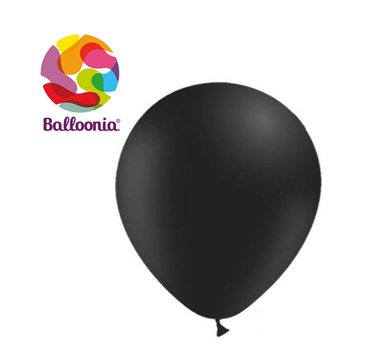 12in  BLACK - Round Latex - BALLOONIA - 100CT