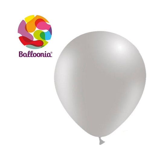 12in GRIS - Látex Redondo - GLOBOS Bolsa de 100