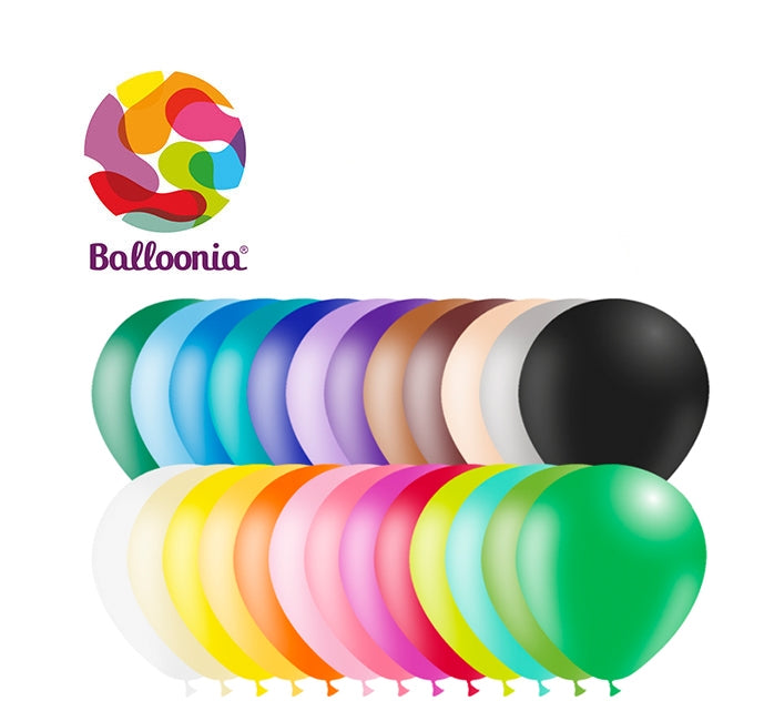 12in  ASSORTED - Round Latex - BALLOONIA - 50CT