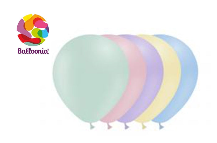 12in Matte ASSORTED - Round Latex - BALLOONIA - 100CT