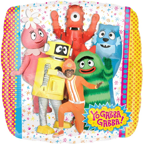 18 inch Yo Gabba Gabba! Square Shaped foil balloon