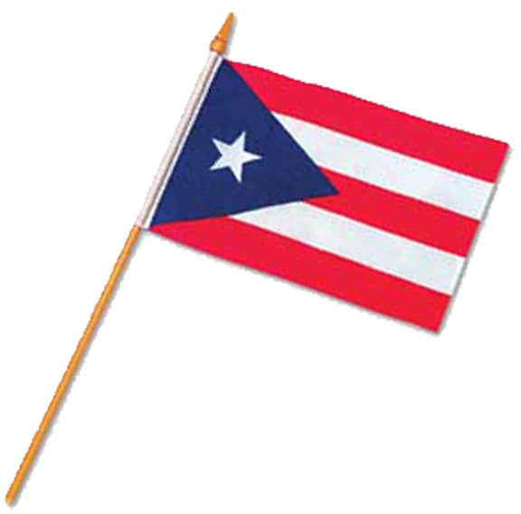 12 x 18 inch PUERTO RICO Cloth Flag w/stick