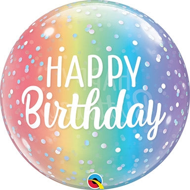 Birthday Ombre & Dots Bubble Balloon