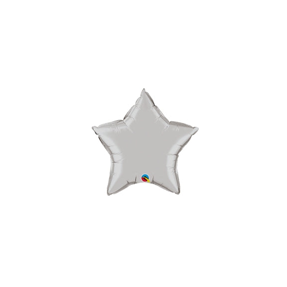 4 inch SILVER Star Qualatex Foil balloon