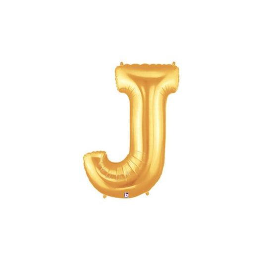 14in GOLD Letter J MegaLoon Jr., Price Per Bag of 5