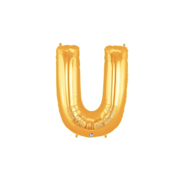 14in GOLD Letter U MegaLoon Jr., Price Per Bag of 5