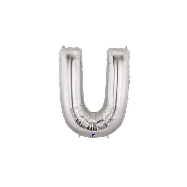 14in SILVER Letter U MegaLoon Jr., Price Per Bag of 5