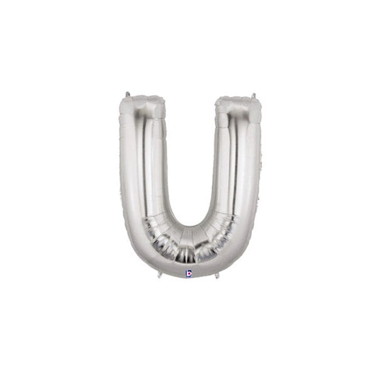 14in SILVER Letter U MegaLoon Jr., Price Per Bag of 5