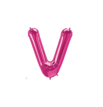 16 inch Letter V Northstar MAGENTA