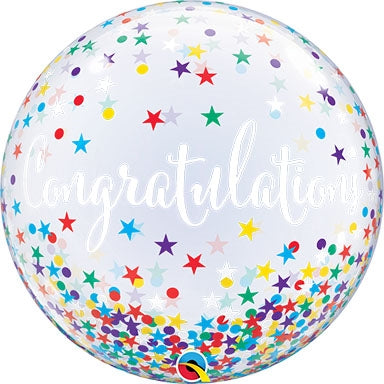 Congratulations Stars Plastic Balloon