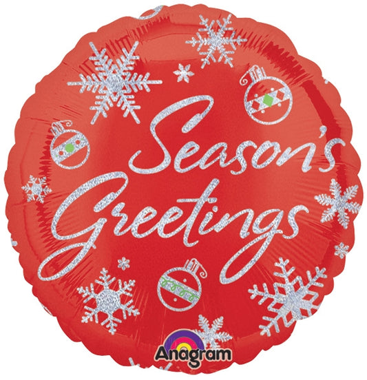 18 inch Season's Greetings Sparkles Holographic