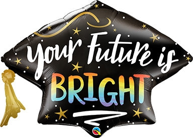 Your Future Is Bright Grad Cap Foil Balloon