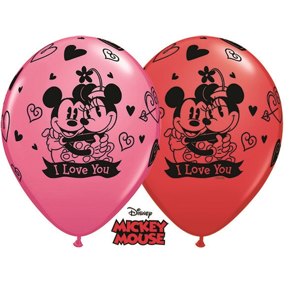 Mickey & Minnie I LOVE YOU Qualatex