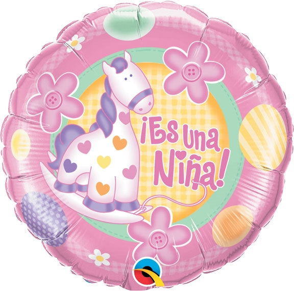 18 inch Es Una Nina Soft Giraffe Foil Balloon