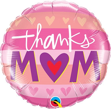 Thanks Mom with Heart Balloon