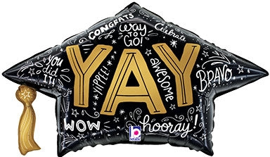 30 inch Grad Cap Words Graduation Balloon