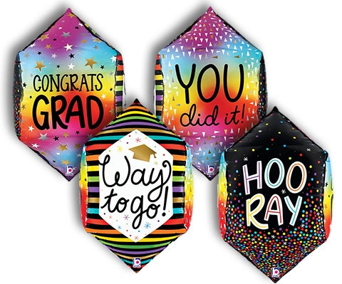 22 inch Colorful Grad Dimensionals Graduation Balloon