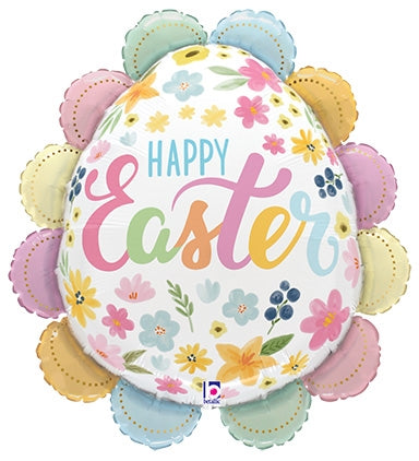 30in Ruffled Floral Easter Egg Balloon