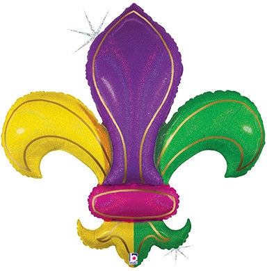 36 inch Colorful Fleur De Lis- Holographic