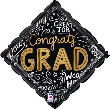 18 inch Congrats Grad Words  Foil Balloon