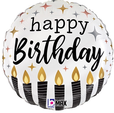 Satin Metallic Birthday Candle Foil Balloon