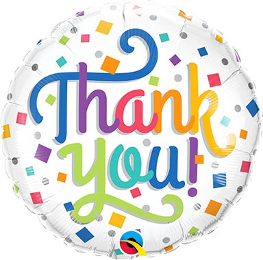 18 inch Thank You Colorful Confetti Balloon