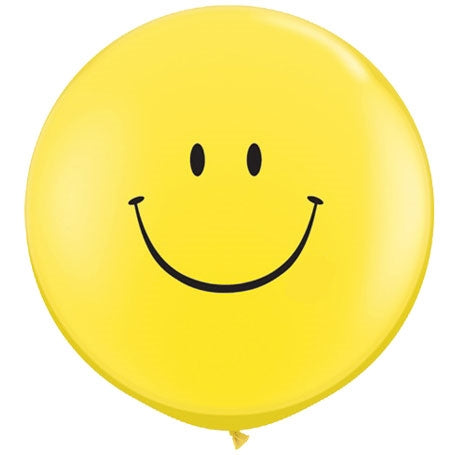 3 foot SMILE FACE Yellow latex balloons