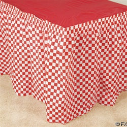 Table Skirt 29in x 14ft RED and WHITE CHECK