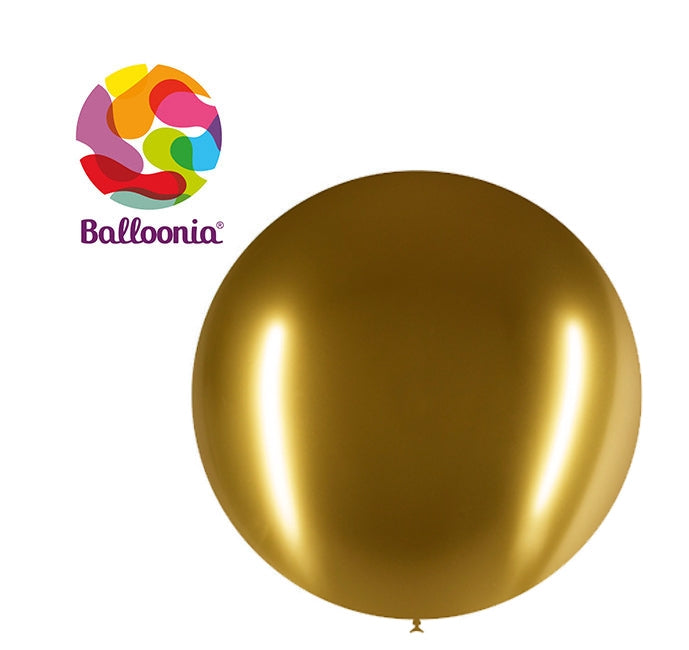 2ft Brilliant GOLD - Round Latex - BALLOONIA Bag of 5