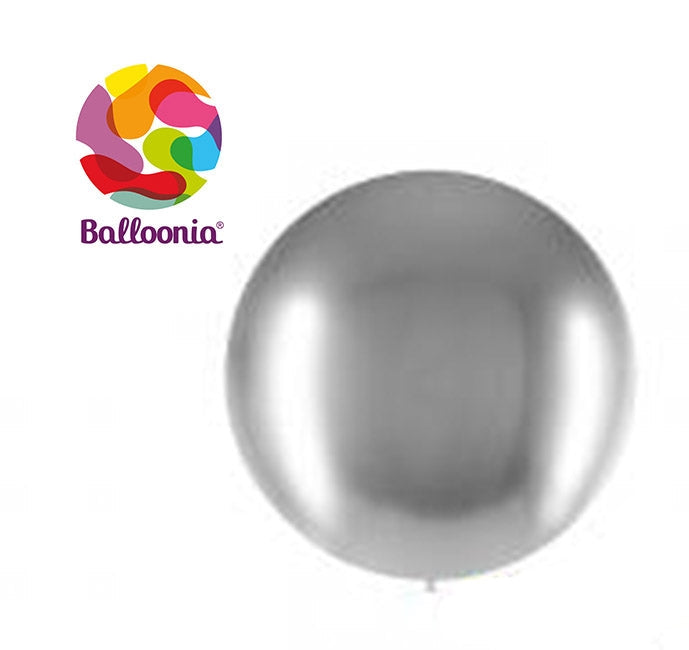 2ft PLATA BRILLANTE - Látex Redondo - GLOBOS Bolsa de 5