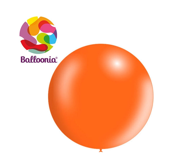 2ft Metallic ORANGE - Round Latex - BALLOONIA Bag of 5