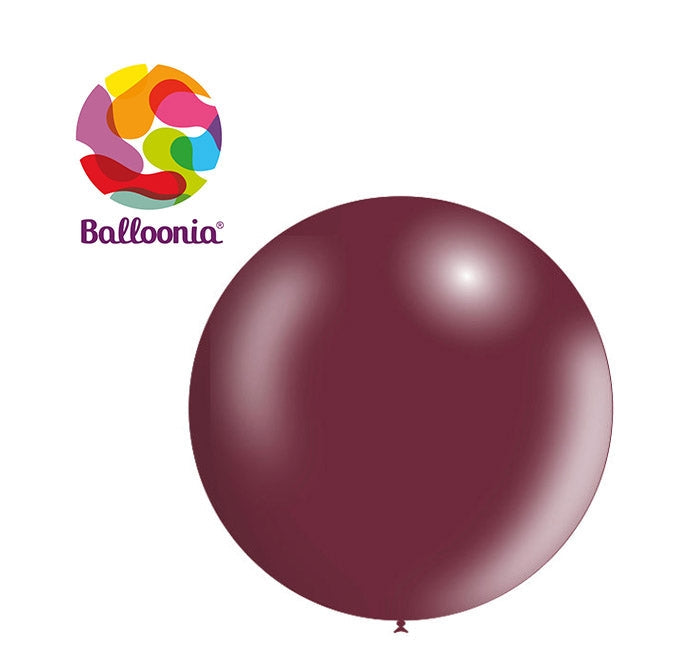 2ft Metallic BURGUNDY - Round Latex - BALLOONIA Bag of 5