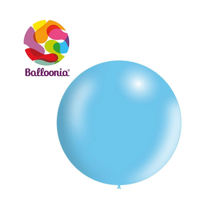 2ft Metálico AZUL CIELO - Látex Redondo - BALLOONIA Bolsa de 5