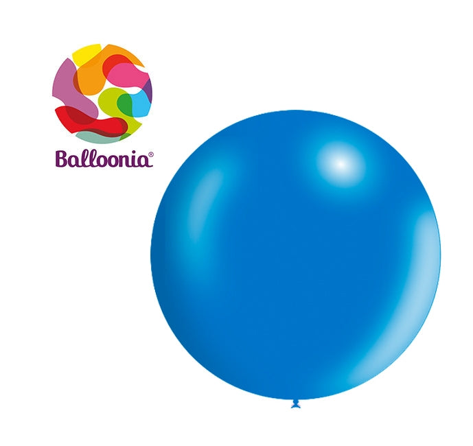 2ft AZUL Metálico - Látex Redondo - BALLOONIA Bolsa de 5