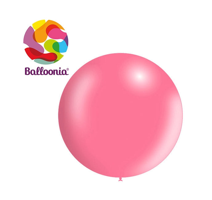 2ft Metallic PINK - Round Latex - BALLOONIA Bag of 5