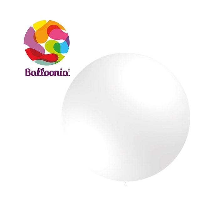 2ft WHITE - Round Latex - BALLOONIA Bag of 5