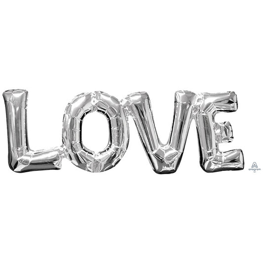 25 inch x 9 inch - LOVE - Phrase SILVER