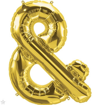 34 inch AMPERSAND Foil Balloon GOLD