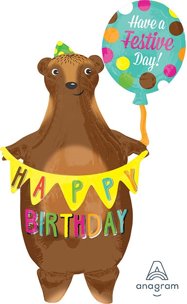 Birthday Bear SuperShape Balloon